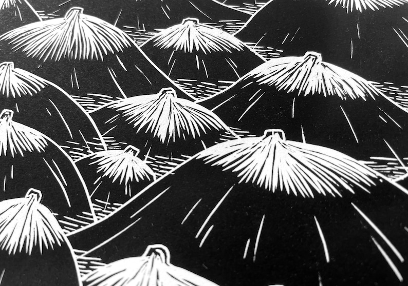 Mountains are calling linocut print image 2