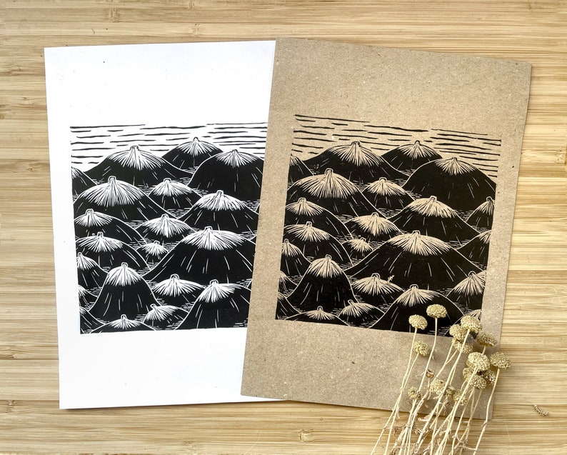 Mountains are calling linocut print image 3