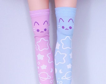 Smart Doll Clothes, Pastel Cute Socks, Galaxy Kitty