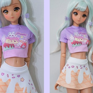 Smart Doll Pear or Classic clothes, Cute Cropped top and skirt set - Sweet Ice Cream