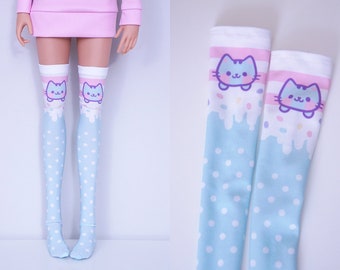 Socks for Smart Doll Classic or Pear, pastel cute clothes - ice cream cats