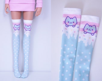 Kawaii Pastel Cat Socks for Smart Doll