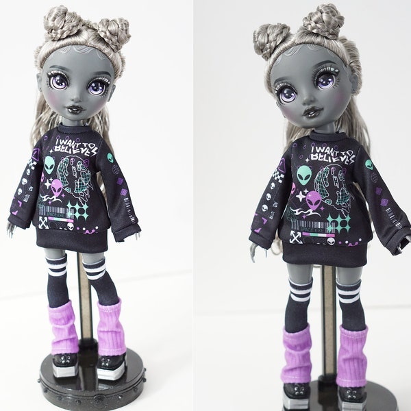 Rainbow High Doll Clothes, Cute Sweater and Socks Set - I want to believe