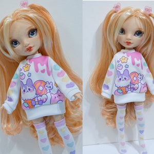Doll clothes for Rainbow High, Cute Sweater and Socks Outfit - Sweetie Hearts