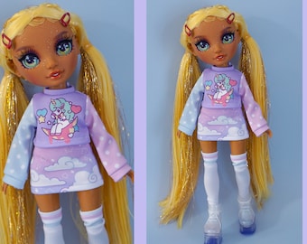 Rainbow High Doll Clothes, Cute Sweater and Socks Set - Unicorn Dreams