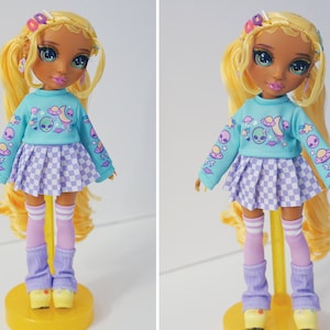 Rainbow High Doll Clothes, Cute Sweater and Skirt Outfit Set - kawaii alien