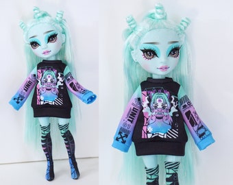 Rainbow High Doll Clothes, Cute Sweater and Socks Set - Neon Demon