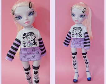 Rainbow High Doll Clothes, Cute pastel goth Outfit Set - Drama Queen