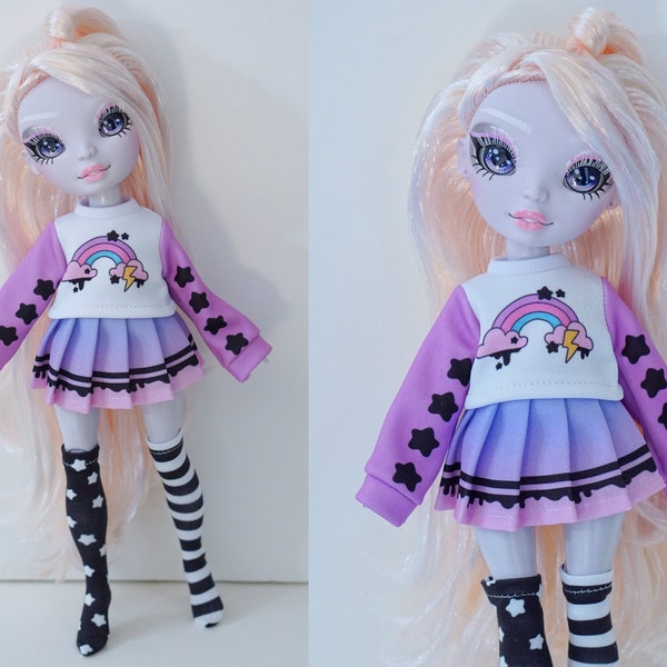 Rainbow High Doll Clothes, Cute Sweater and Skirt Outfit Set - Gloomy Star