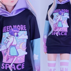 Hoodie Sweater for Smart Doll with space theme graphics
