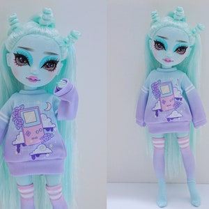 Doll clothes for Rainbow High, Cute Sweater and Socks Outfit - Gameboy Dreams