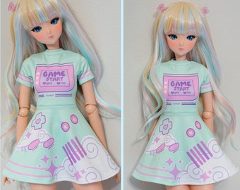 Smart Doll clothes, Cute pastel Dress in Light Mint Green - Gamer Girl