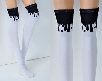 White Socks for Smart Doll with Black Melty graphics