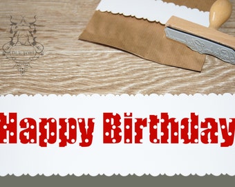• • • Text stamp polka • dots • • HAPPY BIRTHDAY • •