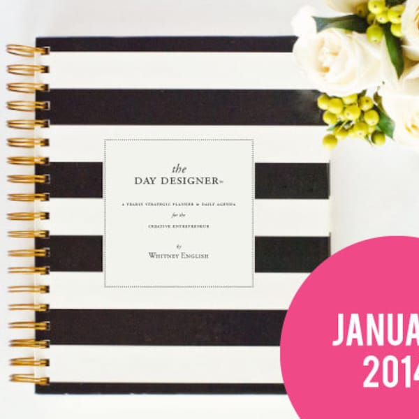 Day Designer - JANUARY 2014 - 2015 Black Rugby Stripe - A Yearly Strategic Planner & Daily Agenda for the Creative Entrepreneur
