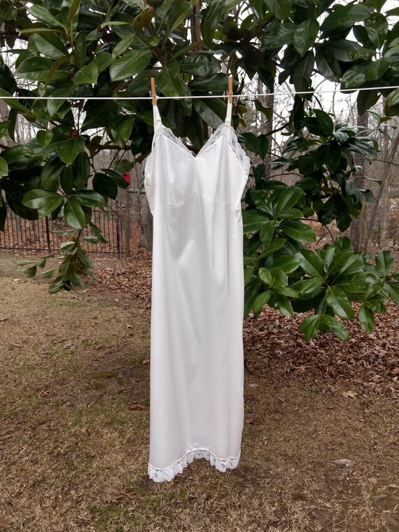 Vintage Ivory Handmade Long  Dress Slip / Nightgow