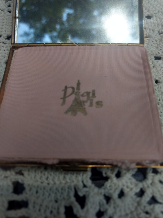 Vintage  Pegi Paris Brushed Gold Mirrored Powder … - image 7