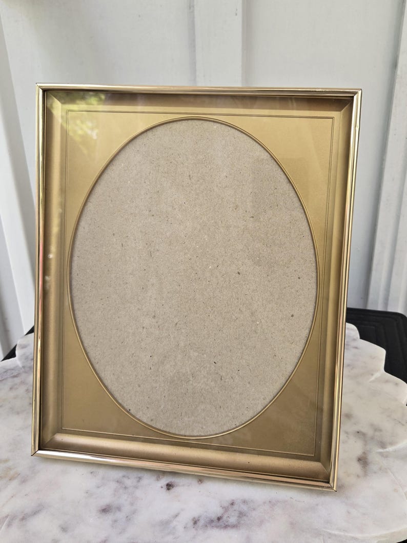 Vintage Intercraft Gold Metal Photo Frame With Gold Oval Inlay 8 X 10 ...