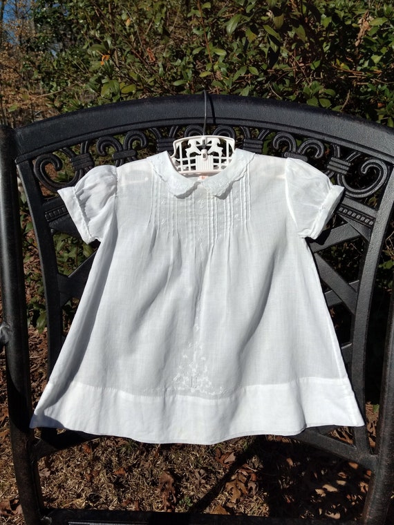 Vintage Baby / Little Girl's White Dress circa 195