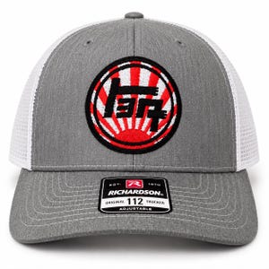 TEQ Toyota Rising Sun Trucker Hat, Embroidered Richardson 112 Snapback, Vintage JDM Mesh Hat