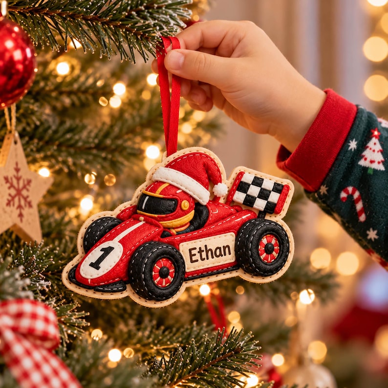 Personalized Boy Felt Ornament, Custom Name Baby Boy Christmas Ornament ...