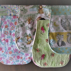 Flannel Burp Cloths - Baby Soft - Topstitched with decorative stitches - Perfect for new parents or shower gift