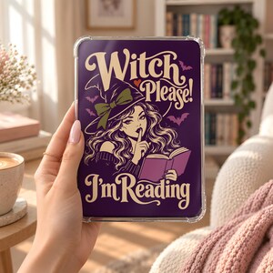 Zabawny żart na Halloween do wydrukowania w Kindle z książkową czarownicą, jesienną wersją cyfrową do pobrania