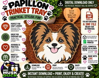 Papillon Trinket Tray - 3MF File, 3D Print File, Décor, Digital Download Only
