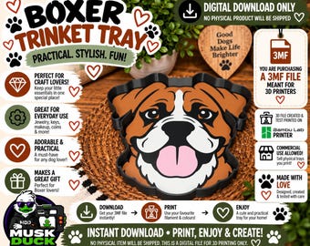 Boxer Trinket Tray - 3MF File, 3D Print File, Décor, Digital Download Only
