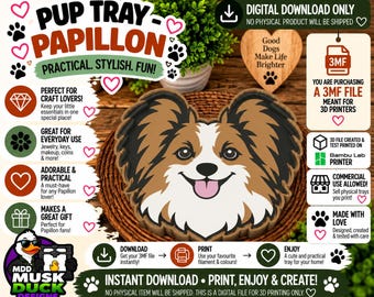 Papillon Trinket Tray - 3MF File, 3D Print File, Décor, Digital Download Only