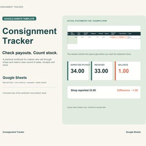 Consignment Tracker for Google Sheets, Maker Payout and Stock Reconciliation