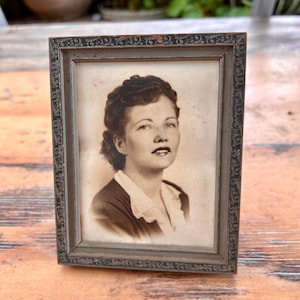 Small Framed Vintage Black and White Photo of a pretty woman.
