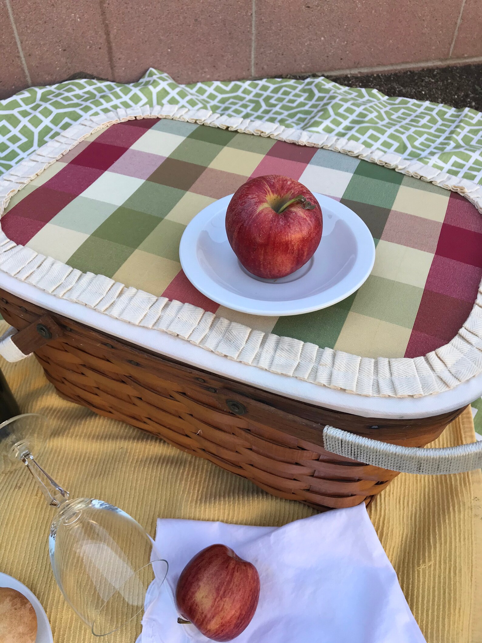 Super Cute Upcycled Picnic Basket/Vintage Basket/Handmade Etsy