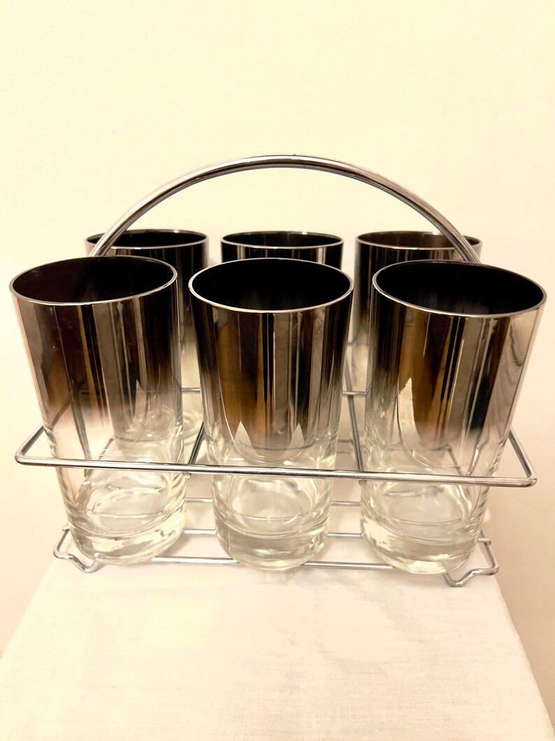 Set of 6 Vintage Water Glasses/tall Rocks Glasses/tom Collins Glasses ...