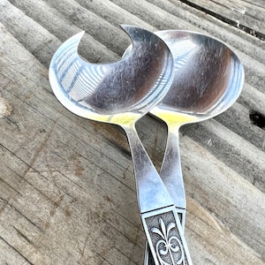 Nasco Greta MCM Stainless Steel Serving Set Spoon and Fork/Mid Century