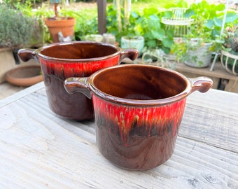 Vintage Pair of Large Bowls with Handles/Art Pottery/Canadian/Canadian Art Pottery/