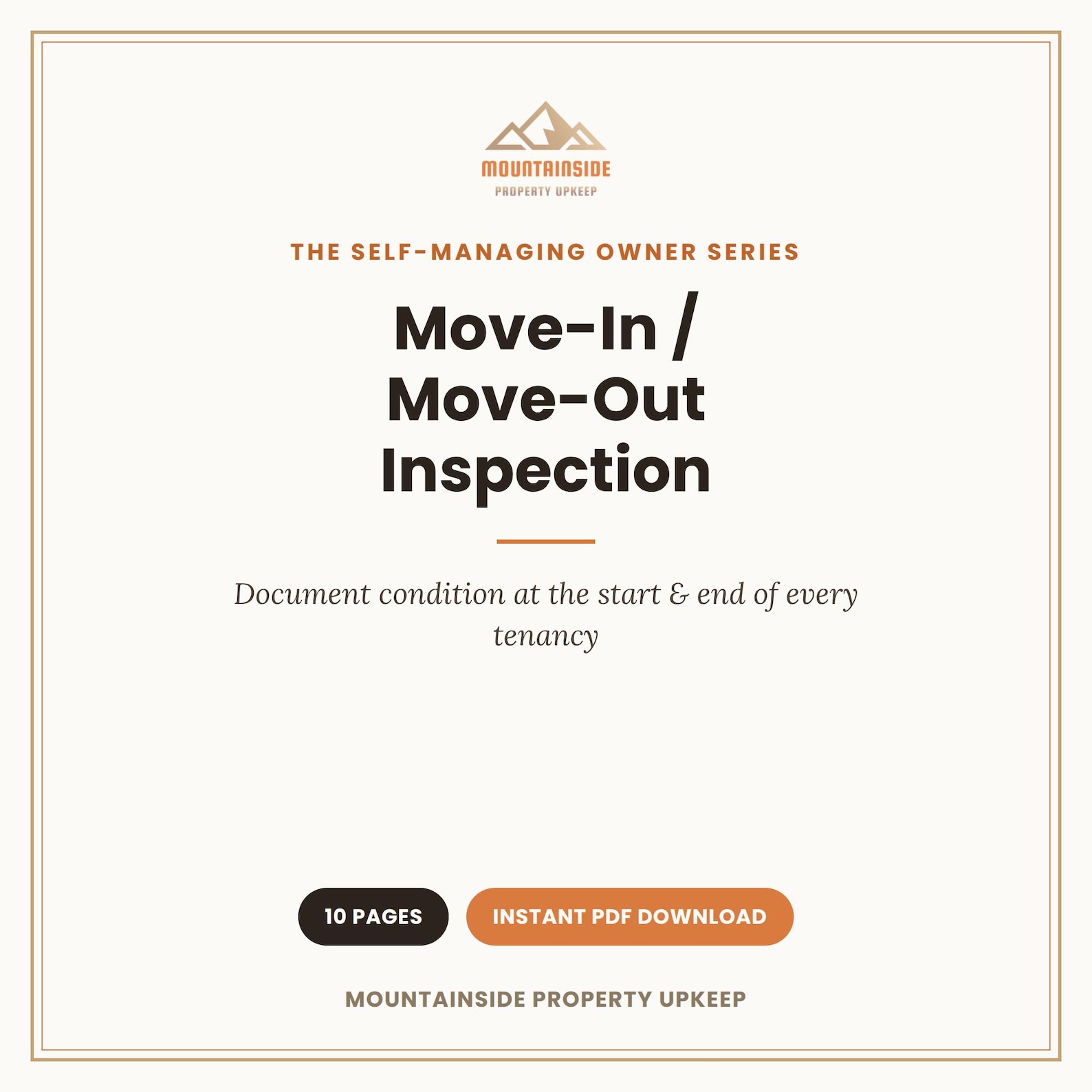 Move in Move Out Inspection Checklist PDF | Rental Property Condition ...