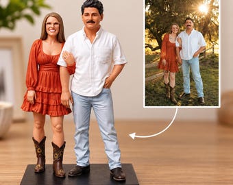 Custom Couple Figurine from Photo, Personalized 3D Statue, Wrestling Fan Gift, Unique Wedding Gift, Custom Bride and Groom