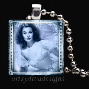 GONE WITH the WIND Scarlett O'Hara Rhett Butler Romance Book Glass Tile Pendant Necklace Keyring design 3