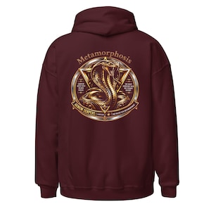 Kobra Hoodie „Metamorphosis – Aurum Serpens“ – Kapuzenpullover Unisex, Goldene Schlange