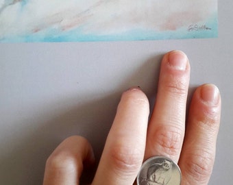 Anello regolabile  con moneta Danese