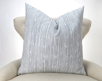 Throw Pillow Cover Gray White Cushion Cover Accent Pillow Euro Sham Decorative Throw -MANY SIZES- Scribble Storm Premier Prints