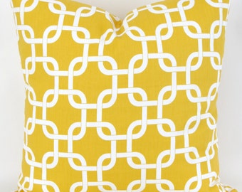 Elephant Pillow Yellow White MANY SIZES July Kiwi Decorative Throw Pillow Case