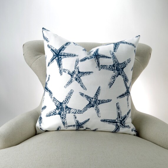 Nautical Throw Pillow Navy Cushion Accent Pillow Euro Sham Etsy