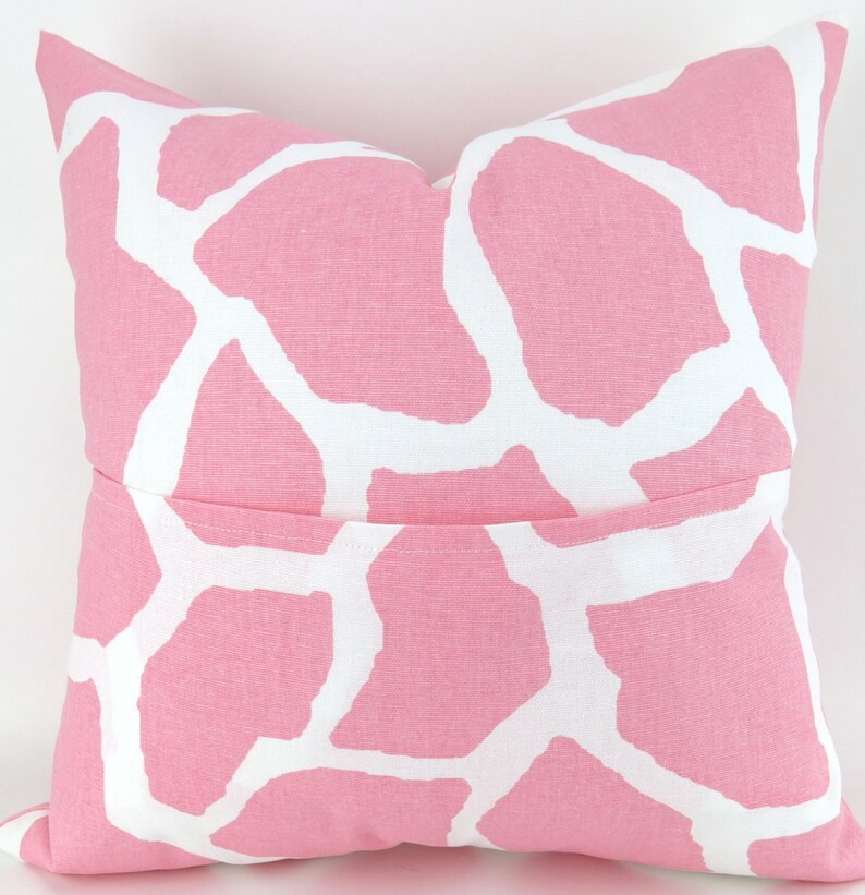 Pink Animal Print Pillow Cover MANY SIZES White Giraffe Etsy