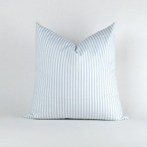 Blue Stripe Pillow Cover MANY SIZES feather ticking pattern, Decorative Throw Pillow, Euro Sham, Classic Weathered Blue by Premier Prints Weathered Blue
