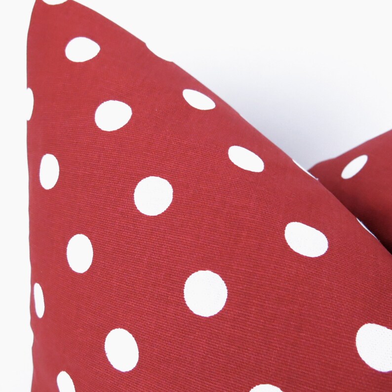 Red Polka Dot Pillow Cover MANY SIZES Lipstick White Etsy