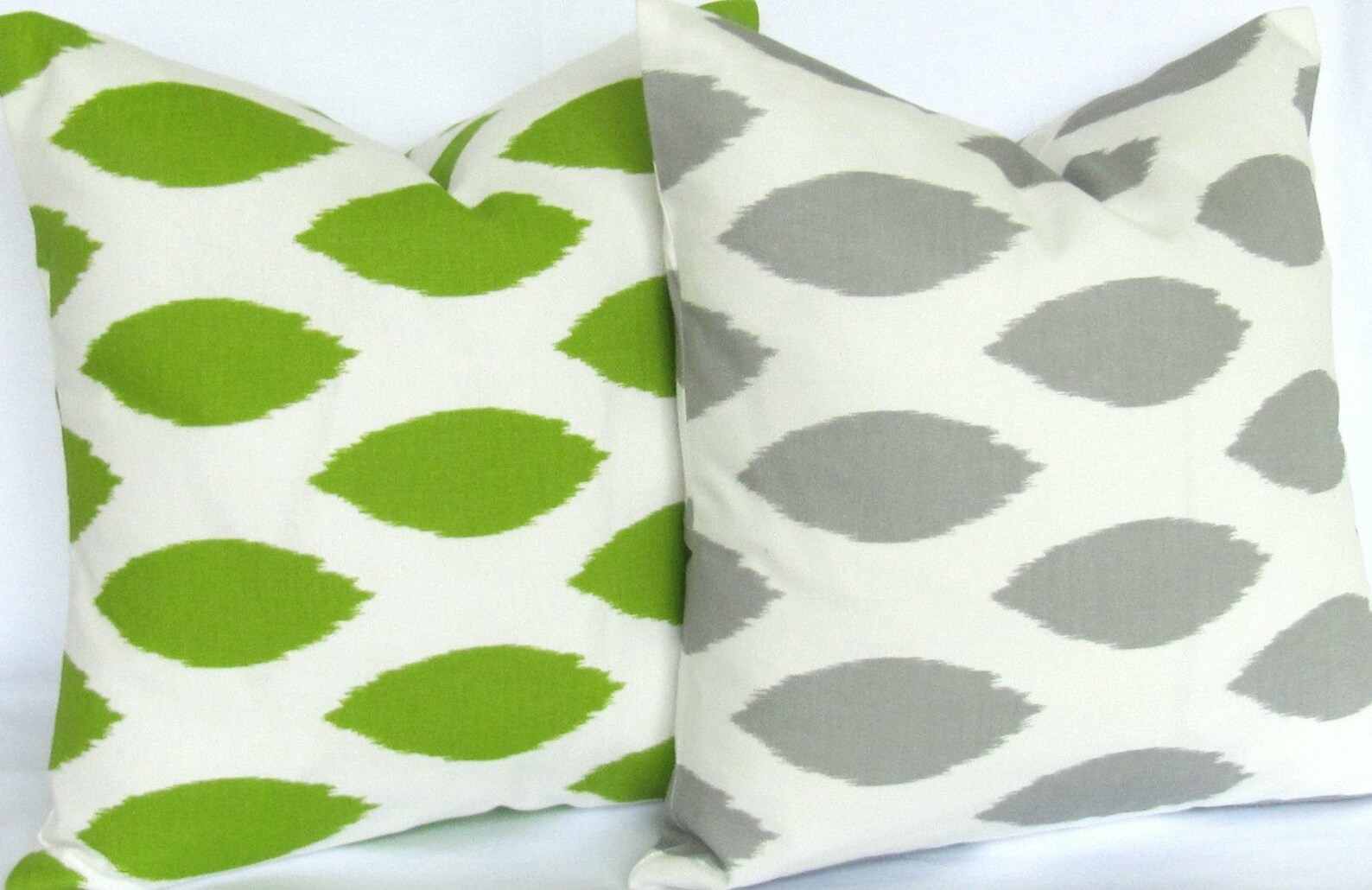 Gray Ikat Pillow Cover MANY SIZES Chipper Storm Grey White Etsy