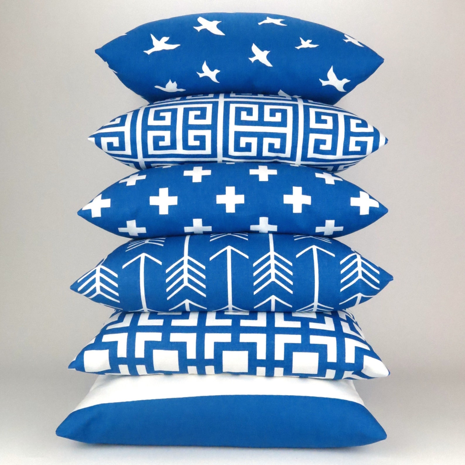 Royal Blue Pillow Cover Arrow Pattern MANY SIZES Cobalt Etsy