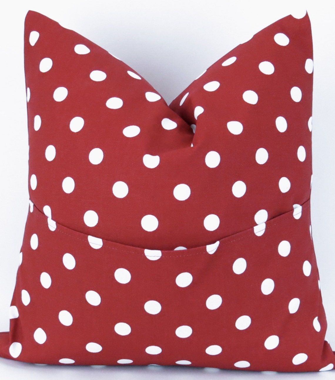 Red Polka Dot Pillow Cover MANY SIZES Lipstick White Etsy